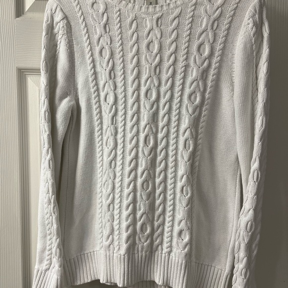 L.L. Bean Sweaters - L.L. Bean Women's Cream Cable Knit Sweater